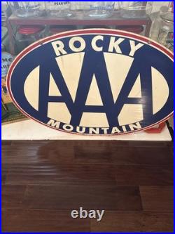 Vintage Original AAA Rocky Mountain Double Sided Metal SIGN