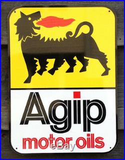 Vintage Original Agip motor oils Metal Garage Shop Parts Store Sign NOT REPRO