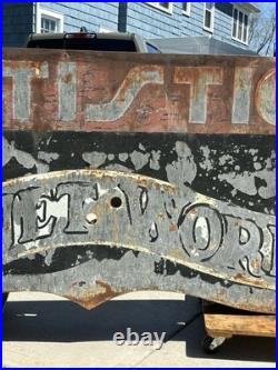 Vintage Original'Artistic Cabinet Works' Metal Art Neon Carpentry Trade Sign