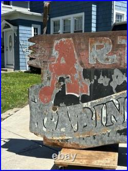 Vintage Original'Artistic Cabinet Works' Metal Art Neon Carpentry Trade Sign
