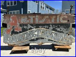 Vintage Original'Artistic Cabinet Works' Metal Art Neon Carpentry Trade Sign