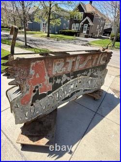 Vintage Original'Artistic Cabinet Works' Metal Art Neon Carpentry Trade Sign