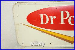Vintage Original Dr Pepper Metal Sign 1950s 12'' x 28'' G 107