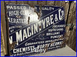 Vintage Original Enamel Metal Sign 38x 30 Macintyre & Co