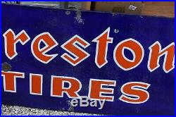 Open Road Brands Tires Firestone Service Rustic Embossed Metal Sign 