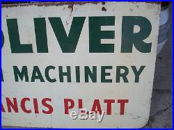 Vintage Original Large 60x36 Inch Oliver Farm Machinery Metal Sign