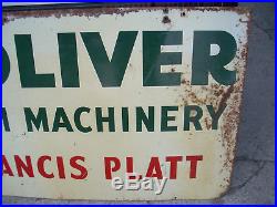 Vintage Original Large 60x36 Inch Oliver Farm Machinery Metal Sign