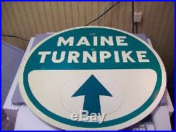 Vintage Original Maine Turnpike Highway Road Metal Street Sign 1950's