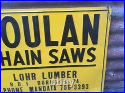 Vintage Original Metal Sign Poulan Chain Saw Lohr Lumber Dornsife Pa Chainsaw