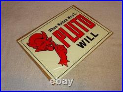 Vintage Original Nos When Nature Won't Pluto Water Will 1' Devil Soda Metal Sign