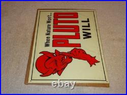 Vintage Original Nos When Nature Won't Pluto Water Will 1' Devil Soda Metal Sign