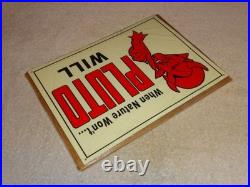 Vintage Original Nos When Nature Won't Pluto Water Will 1' Devil Soda Metal Sign