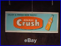Vintage Original ORANGE CRUSH Tin Soda Pop Bottle Metal Sign
