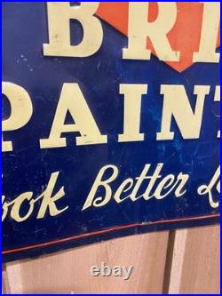 Vintage Original O'Brien Paints Embossed Metal Sign 23 1/2 x 17 1/2