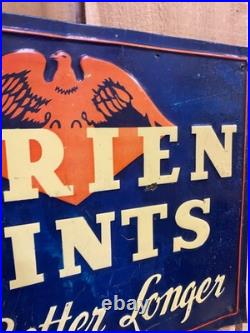 Vintage Original O'Brien Paints Embossed Metal Sign 23 1/2 x 17 1/2