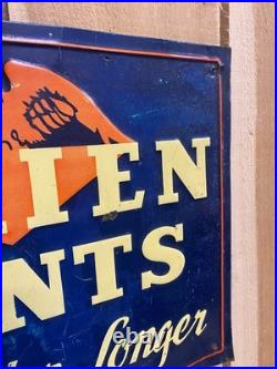 Vintage Original O'Brien Paints Embossed Metal Sign 23 1/2 x 17 1/2