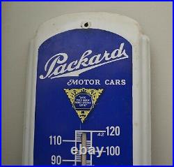 Vintage Original Packard Motor Cars Metal Thermometer Advertising Sign WORKS