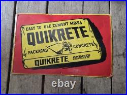 Vintage Original Quikrete Cement Metal Sign