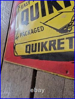 Vintage Original Quikrete Cement Metal Sign