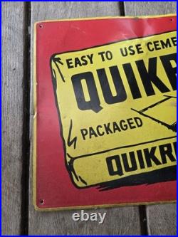 Vintage Original Quikrete Cement Metal Sign