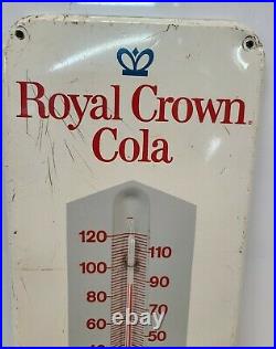 Vintage Original Royal Crown Cola Metal Tin Advertising Sign Thermometer