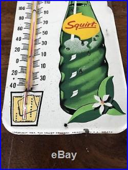 Vintage Original Squirt Pop Thermometer, 1963, Scarce Version, Metal Sign