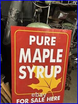 Vintage Original Sugaring Pure Maple Syrup For Sale Here Vermont VT Metal Sign