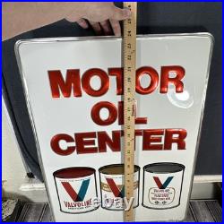 Vintage Original VALVOLINE Motor Oil Center Embossed Metal Sign, 24 X 18