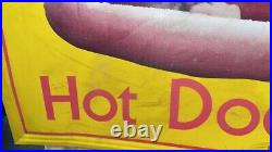 Vintage Original Vienna Beef Hot Dogs Metal Food Advertising Sign 35 x 23