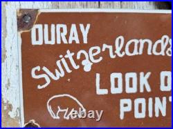 Vintage Ouray Colorado Porcelain Sign Switzerland Of America San Juan Mountains