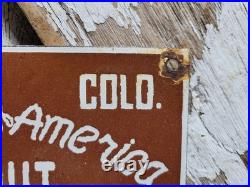 Vintage Ouray Colorado Porcelain Sign Switzerland Of America San Juan Mountains
