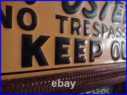 Vintage POSTED NO TRESPASSING KEEP OUT Heavily Embossed Metal Sign