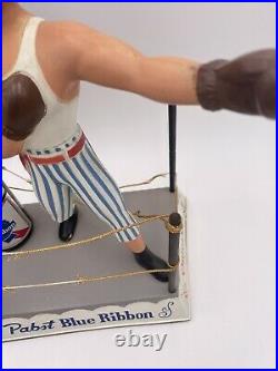 Vintage Pabst Blue Ribbon Beer Boxer Cast Aluminum Statue Sign 1950s
