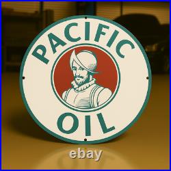 Vintage Pacific Oil Heavy Metal Sign XL 19.7 (50 cm)