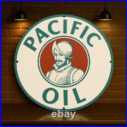 Vintage Pacific Oil Heavy Metal Sign XL 19.7 (50 cm)