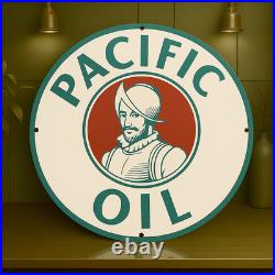 Vintage Pacific Oil Heavy Metal Sign XL 19.7 (50 cm)