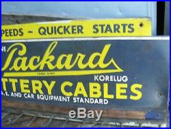 Vintage Packard Sign / Car Auto Battery Cable Original Advertising Metal Sign
