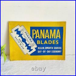 Vintage Panama Blades Advertising Metal Sign Board Shaving Collectibles Rare
