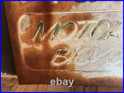 Vintage Parking Motorcycles Bicycles Metal Sign Original Rustic Industrial Decor