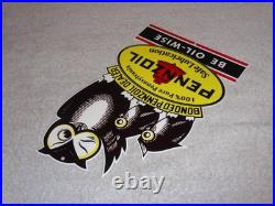 Vintage Pennzoil Be Oil Wise With 3 Owl Graphics 12 Metal Gasoline & Oil Sign