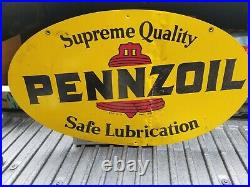 Vintage Pennzoil Large Metal Double Sided Sign