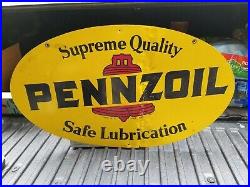 Vintage Pennzoil Large Metal Double Sided Sign