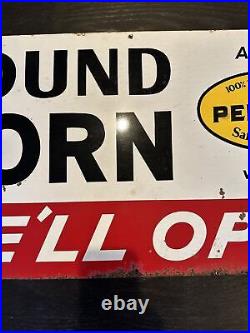 Vintage Pennzoil Sound Horn Metal Sign Advertising Gas Station Motor Oil
