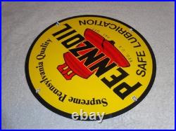 Vintage Pennzoil Supreme Pennsylvania Lubrication Gas & Oil Porcelain Metal Sign