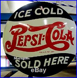 Vintage Pepsi Cola 17 Domed Round Button Metal Sign, Home, Man Cave, Bar Decor