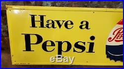 Vintage Pepsi Cola Soda Pop Gas Station 31 Embossed Metal Sign Bottle Cap