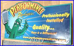 Vintage! Performance Radiator Pressed Metal Sign Man Cave Shop Cactus Cartoon