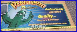 Vintage! Performance Radiator Pressed Metal Sign Man Cave Shop Cactus Cartoon