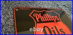 Vintage Phillips 66 Gasoline Porcelain Porcelain Looking Metal Gas Oil Sign