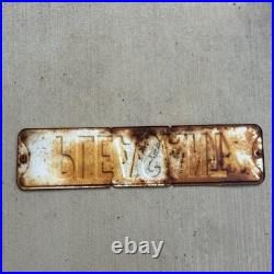 Vintage Pleasant Metal Street Sign Rustic Barn-Fresh Distressed 24 Long
